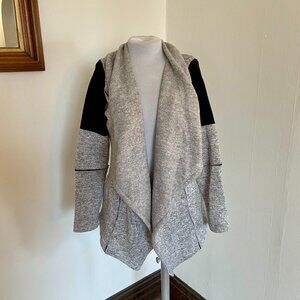 Tek Gear Warm Tek Fleece Soft Knit Jacket Sweater Cardigan Open Waterfall Med